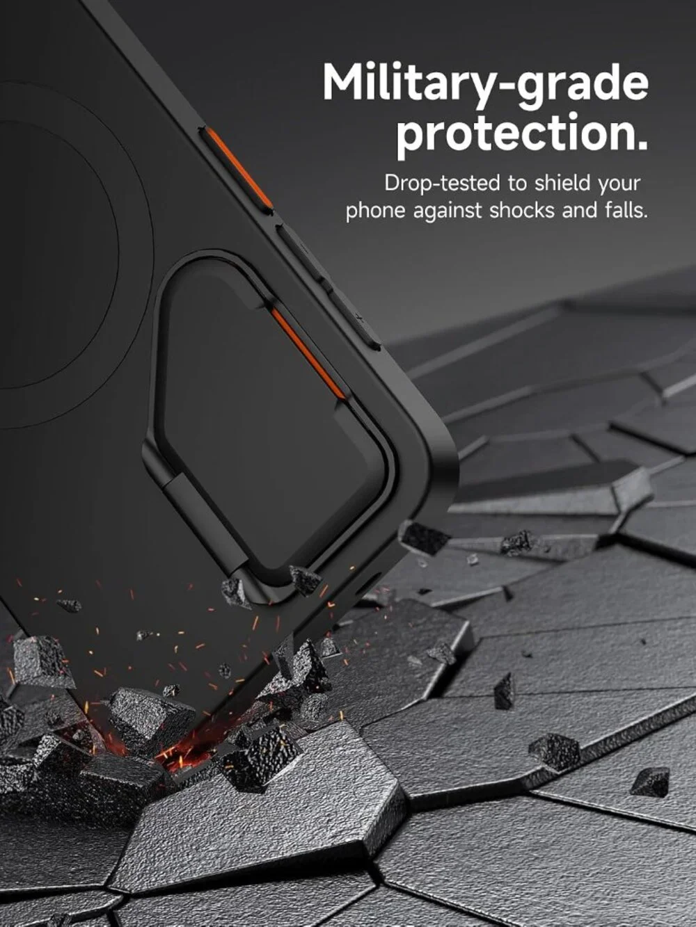 SURITCH Samsung Galaxy S25 Plus Case MagSafe Camera Cover Kickstand Black